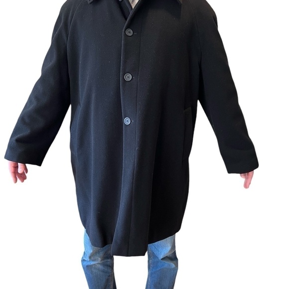 Stafford Executive Men's Collection Overcoat Long Black - XXL - Big and Tall - Picture 2 of 6